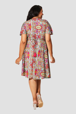 Vestido - Rojo, verde y amarillo