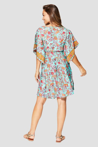 Vestido recto - Rojo, azul y amarillo