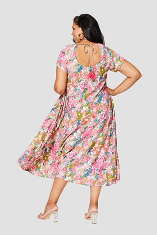 Vestido - Azul, rosa y verde