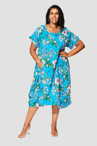 Jurk - Blauw en groen
