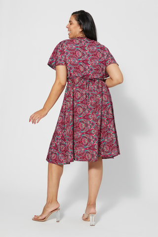 Vestido cruzado - Rosa, violeta y turquesa