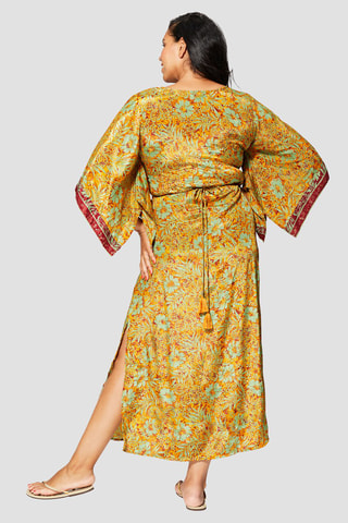 Vestido largo - Rojo, verde y amarillo