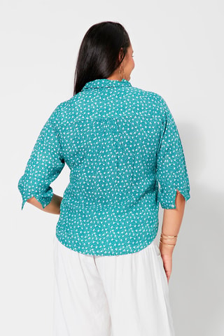 Blusa - Blanco y azul