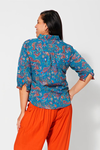 Blusa - Azul, amarillo y naranja
