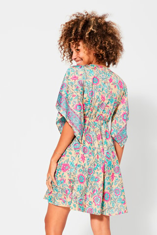 Skaterjurk - Beige, blauw en roze