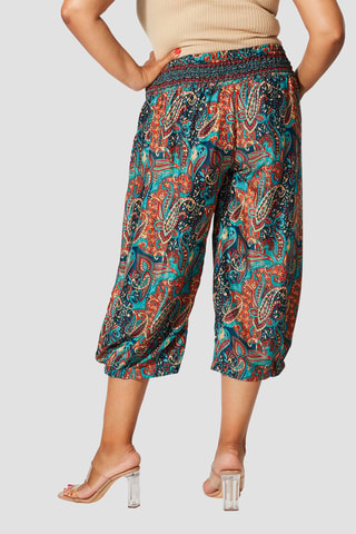 Pantaloni alla turca 7/8 - Navy, turchese e arancione