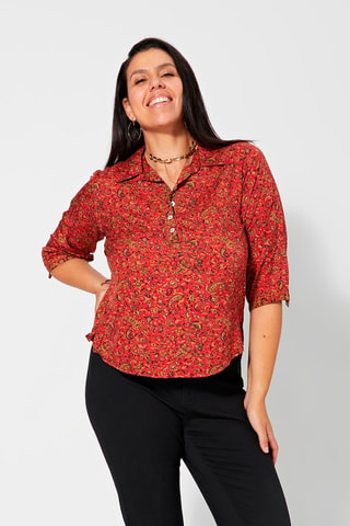 Blusa - Negro, rojo y amarillo