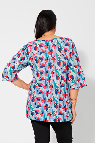 Blusa de flores - Rojo, azul y rosa