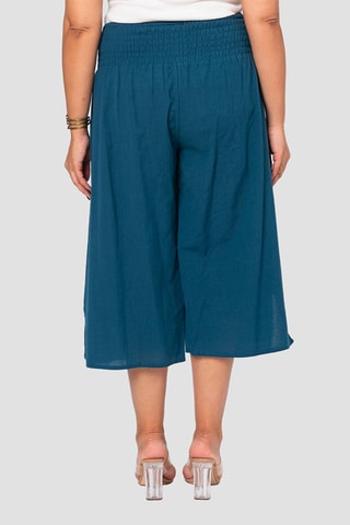 Pantaloni capri in lino - Blu