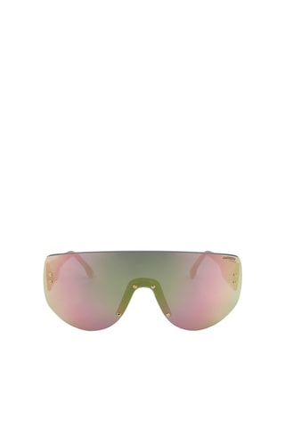 Gafas de sol mujer - Lentes efecto espejo - Categoría 3 - Carrera - Negro y dorado