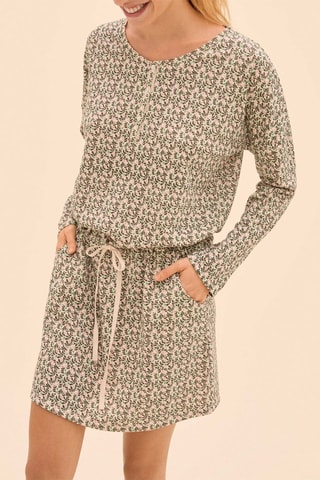 Chemise de nuit Fougère - Ecru et kaki