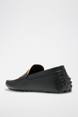 Leren Mocassins - Zwart en geel