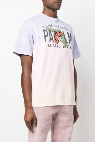 T-shirt Tie and Dye - Poederroze en paars