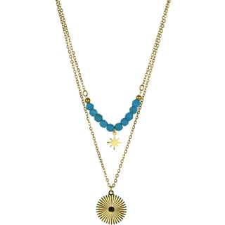 Collar Cecilia - Acero inoxidable y turquesa