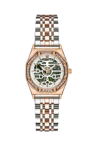 Reloj automático de acero - Plateado y rosa dorado - Walter Bach