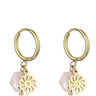 Pendientes Khloe - Acero inoxidable y cristal