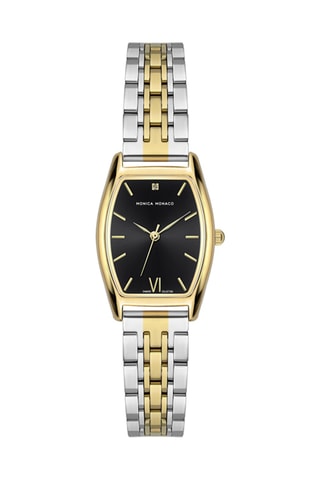 Reloj de cuarzo de acero y diamante
