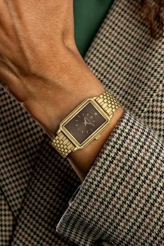 Reloj de cuarzo de acero - Dorado