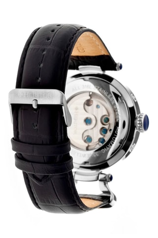 Montre automatique en cuir Ganzi - Noir et argenté