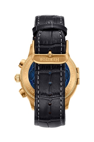 Montre automatique en cuir Apostle - Noir et doré