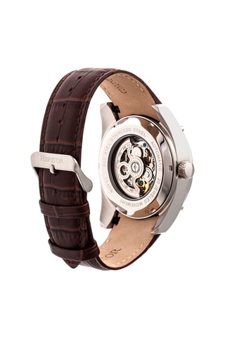 Montre automatique en cuir Daniels - Noir et argenté