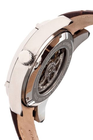 Montre automatique en cuir Daniels - Noir et argenté