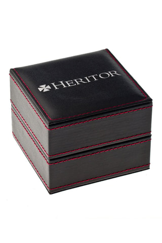Montre automatique en cuir Winston - Noir et doré rose