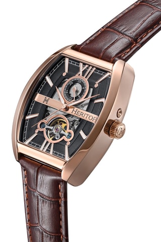Montre automatique en cuir Masterson - Heritor Automatic - Marron