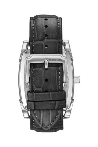 Montre tourbillon automatique en cuir Valentin - Noir et argenté