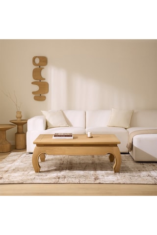 Mesa de centro elevável em madeira de Sungkai - 120,5 x 81 x 43 cm