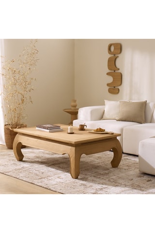 Mesa de centro elevável em madeira de Sungkai - 120,5 x 81 x 43 cm