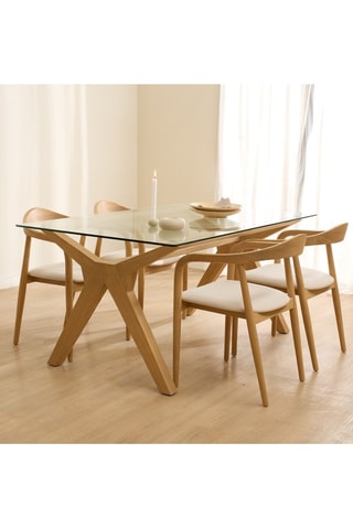Mesa de jantar em madeira de sungkai - 200 x 75 x 105 cm