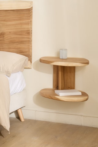 Mesa de cabeceira em madeira trembesi - 52 x 37 x 36 cm