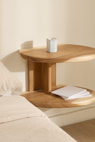Mesa de cabeceira em madeira trembesi - 52 x 37 x 36 cm