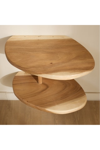Mesa de cabeceira em madeira trembesi - 52 x 37 x 36 cm