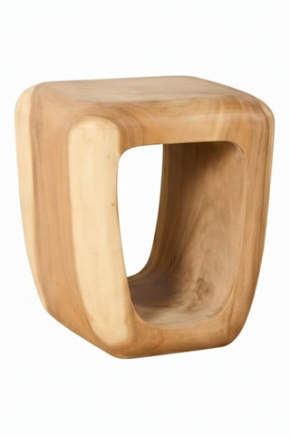 Mesa de cabeceira em madeira de trembesi maciço - 40 x 47 x 35 cm