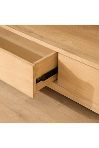 Móvel TV 2 gavetas em madeira de Sungkai - 180 x 47,5 x 44 cm