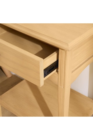 Mesa de cabeceira 1 gaveta em madeira de sungkai - 50,5 x 65,5 x 37 cm