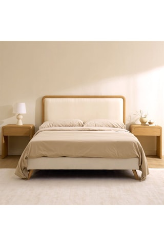 Cabeceira de cama de suspender em madeira de sungkai - 105 x 60 x 9 cm