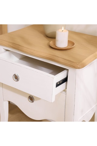 Mesa de cabeceira 2 gavetas em madeira de sungkai - 52 x 64,5 x 36,5 cm