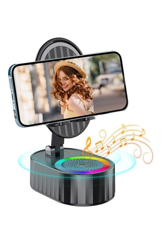 Support pour smartphone avec haut-parleur - Noir