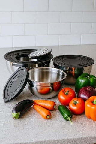 Batterie de cuisine en acier inoxydable Serenk Modernist - 9 pièces