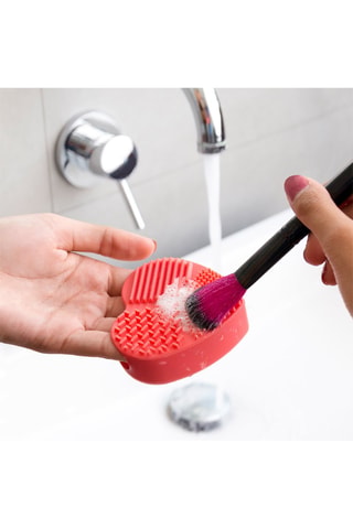 Gant de nettoyage à pinceaux en silicone - Rouge