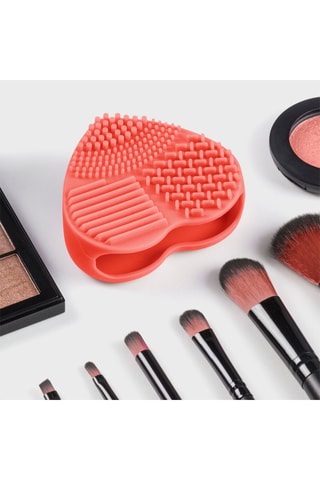 Gant de nettoyage à pinceaux en silicone - Rouge