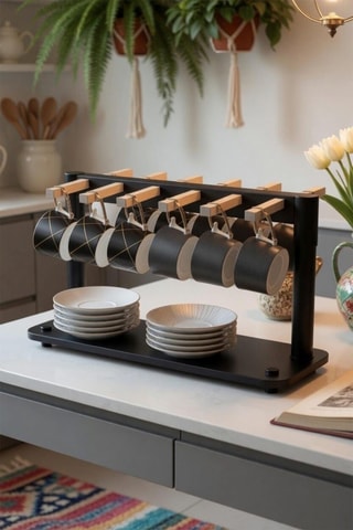 Organizador de cocina - Negro - 37 x 23 x 15 cm