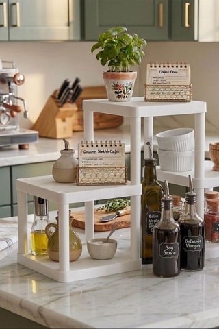 Organizer da cucina - Bianco - 63 x 36 x 23 cm
