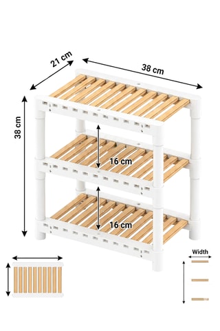 Organizador de cocina de madera - Blanco - 38 x 38 x 21 cm