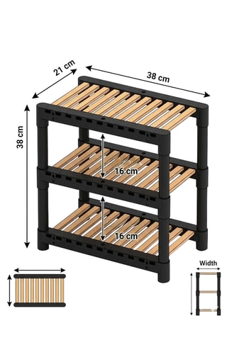Organizer da cucina in legno - Nero - 38 x 38 x 21 cm
