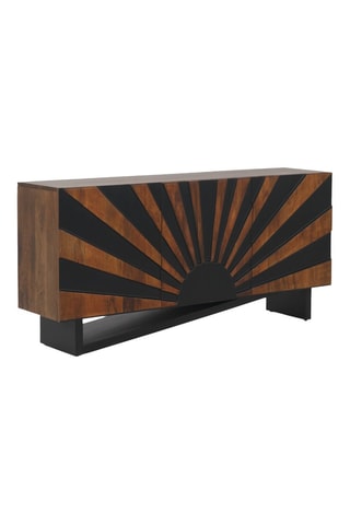 Aparador de 3 puertas de madera de mango - 160 x 38 x 75 cm