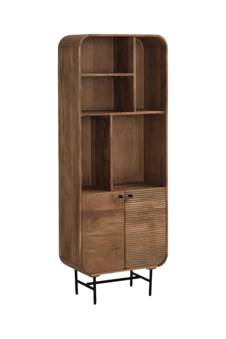 Estantería de 2 puertas de madera de mango - 60 x 160 x 30 cm